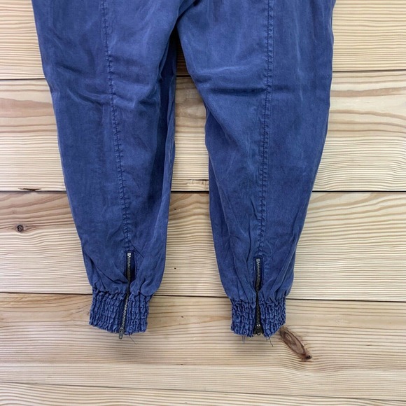 Athleta Pants 4 Elastic Waist Jogger Lyocell Blue Pockets Cropped Capri B134 - Picture 5 of 9